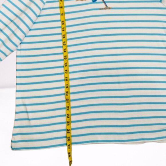 Quacker Factory Sequin Beach Umbrella Striped Top Size XL White/Blue Worn Once - Picture 8 of 9